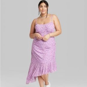 Lavender floral Asymmetrical dress